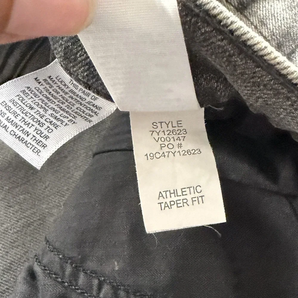 Lucky Brand Stretch Athletic Tapered Fit Mens Jeans 42X32 Gray Casual Minimalist
